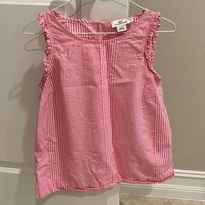 Vineyard Vines Pink and White Seersucker Tank